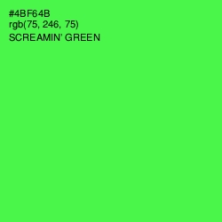 #4BF64B - Screamin' Green Color Image